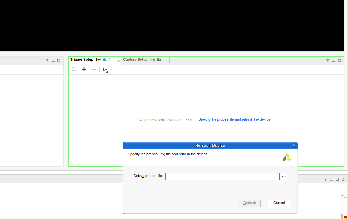 Specify the probes file and refresh the device